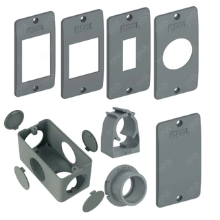 Placa Interruptor ou Tomada / Caixa / Adaptador ou Bracadeira Para Condulete Cinza Inpol