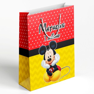 10 Sacolinhas Personalizadas - Mickey - Lembrancinha