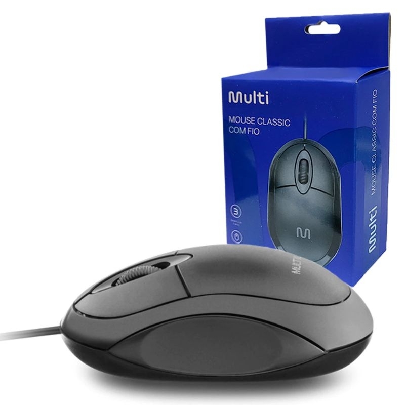 Mouse com fio Usb notebook Pc lacre Original 1200dpi Multilaser ...
