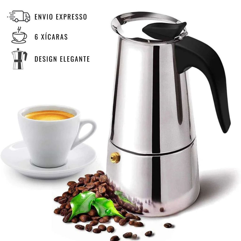 Cafeteira Italiana Inox 6 Xícaras Tradicional