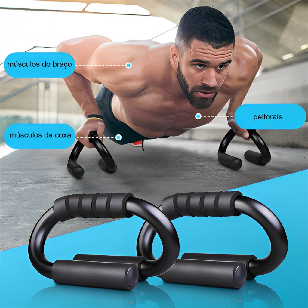 Barra Chão Flexão Treino Ombro Triceps Peito Abdômen Exercicio