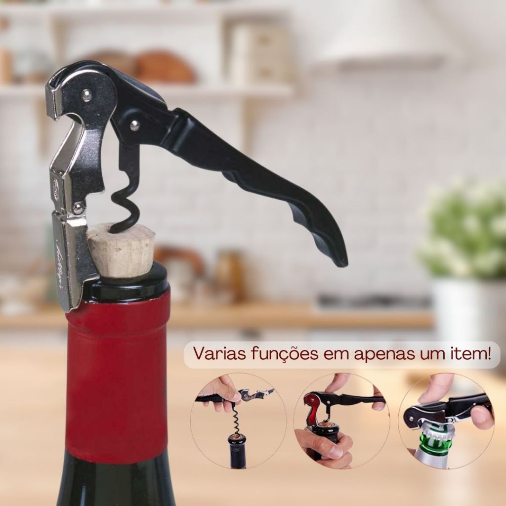 Saca Rolhas Para Vinho Preto Weck