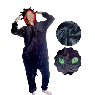 Pijama Dragão Banguela Kigurumi Pelúcia Unissex