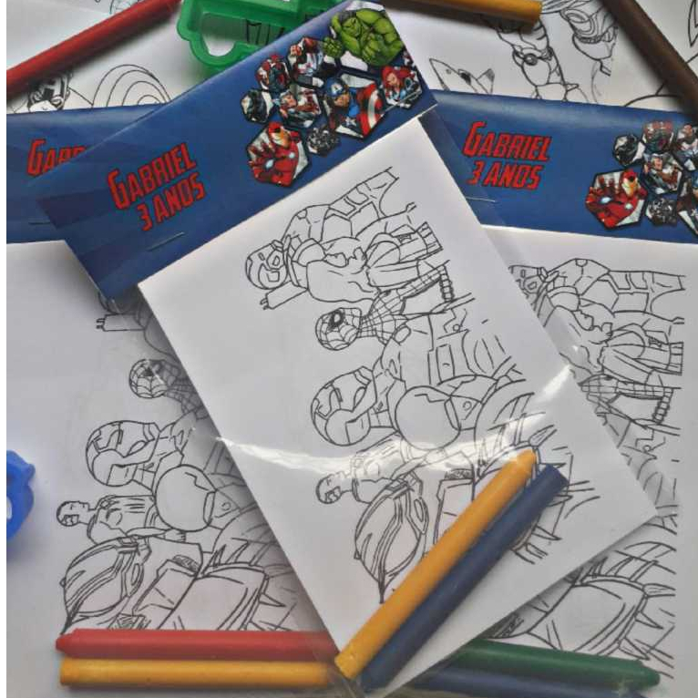 PERSONALIZADOS VINGADORES LEMBRANCINHAS COLORIR FESTA INFANTIL
