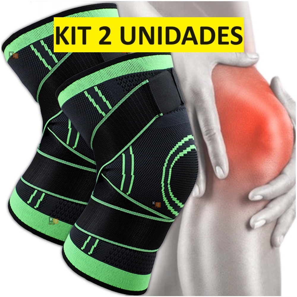 Kit 2 Joelheira Estabilizadora De Compressão 360º Ajustável Ortopédica Musculação Esportiva