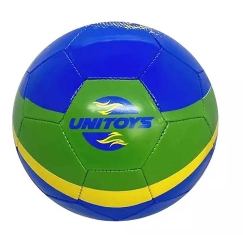 Bola de Futsal Quadra Cor Azul com Verde Marca Unitoys Infantil Criança ...