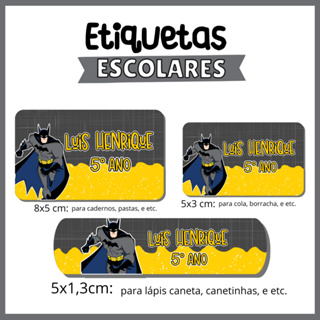 40 Etiqueta Adesivo Batman 3,5cm Modelo Amarelo