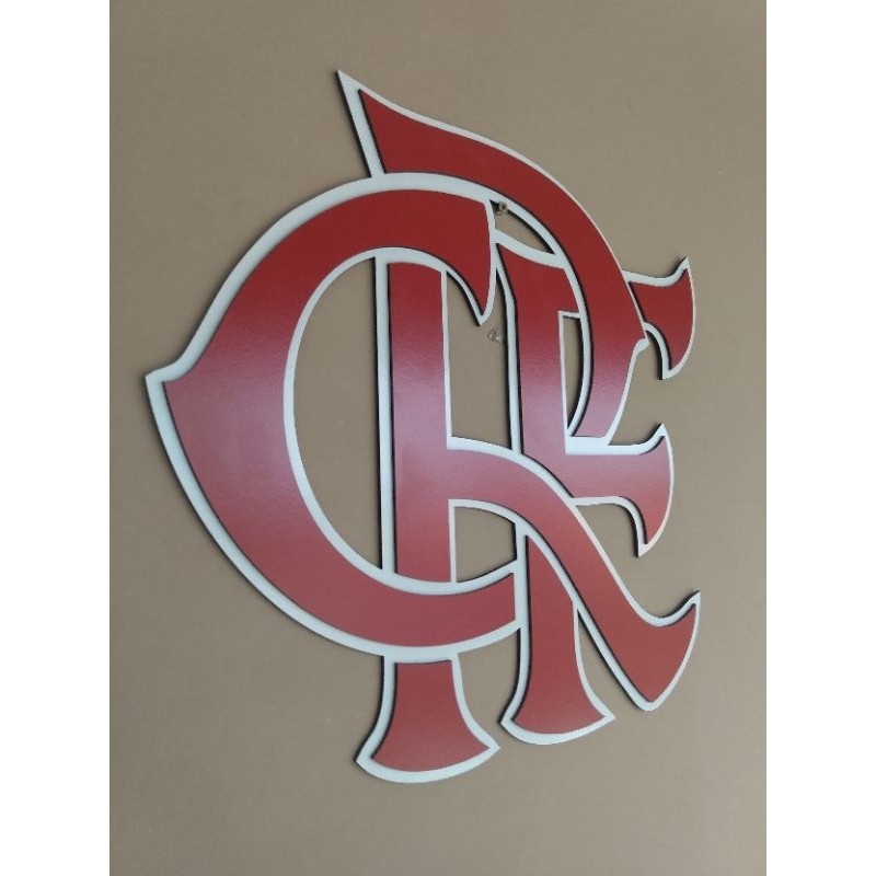 Quadro brasão Flamengo CRF 40cm MDF alto relevo