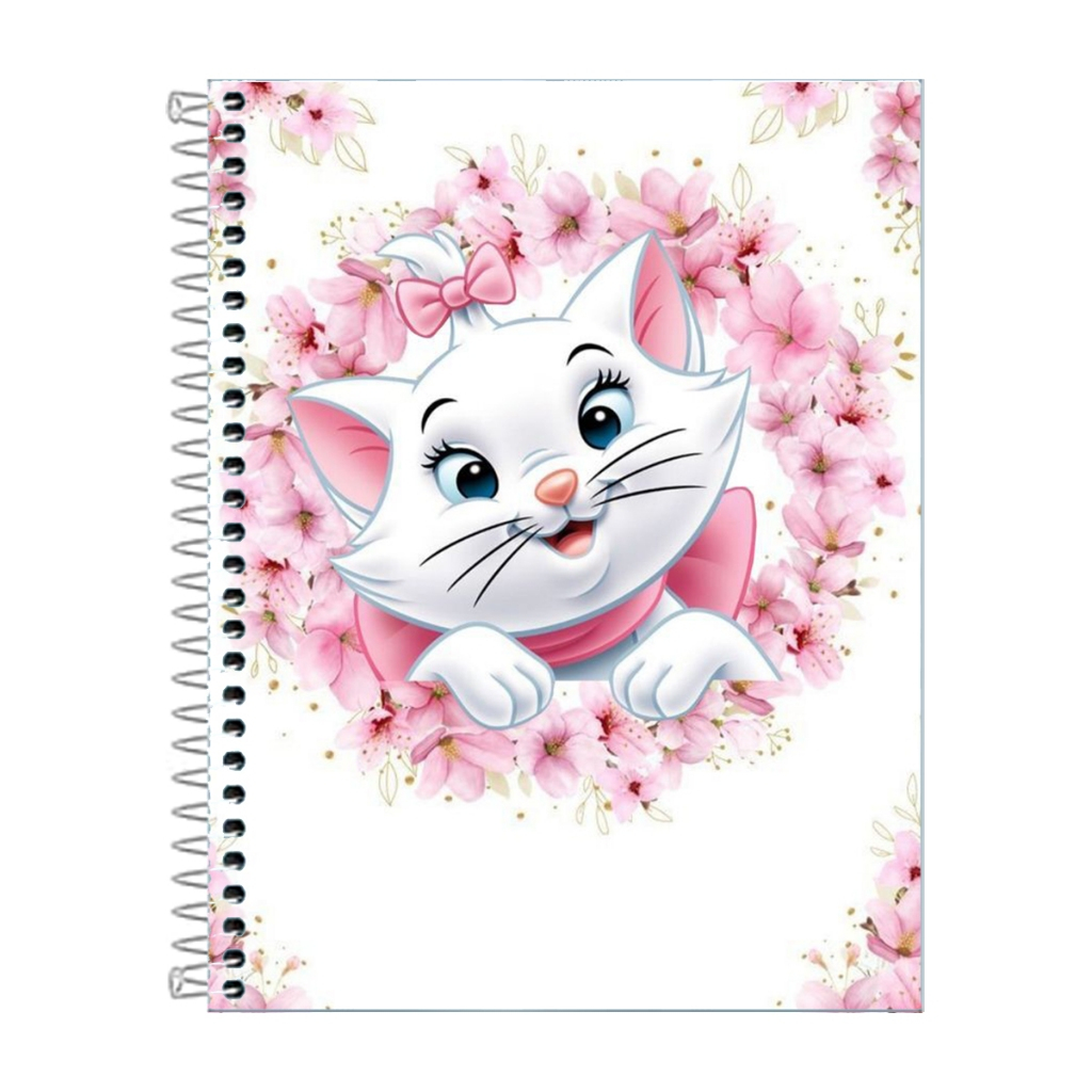 Caderno Gata Marie Escolar 1, 10 ou 20 matérias | Shopee Brasil