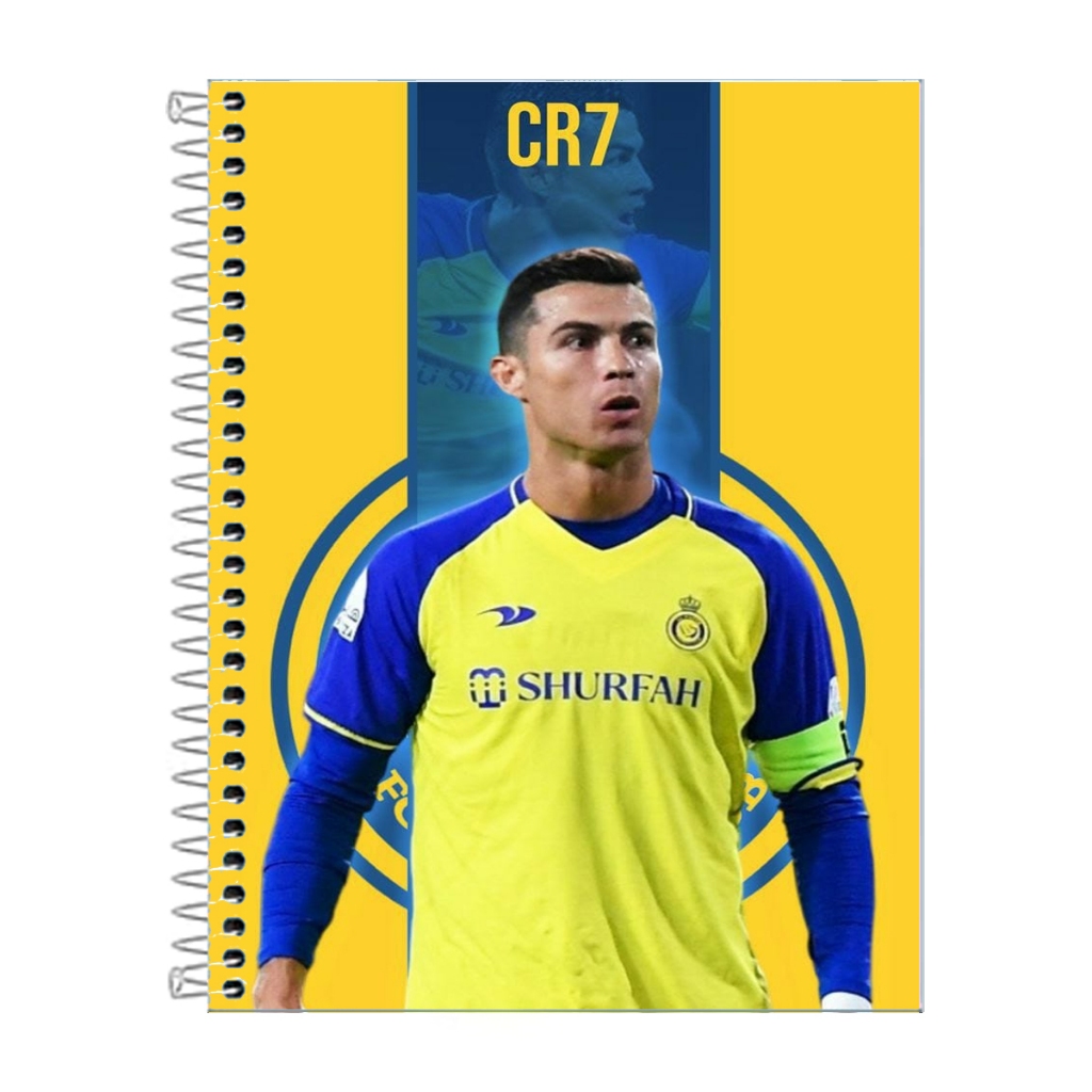 Caderno Cristiano Ronaldo Escolar 1, 10 ou 20 matérias.