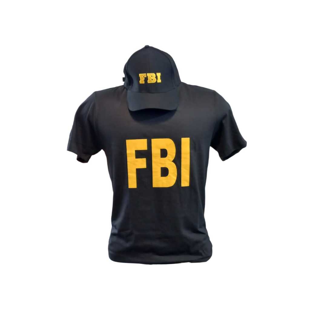 Fantasia Fbi Carnaval Camiseta + Boné
