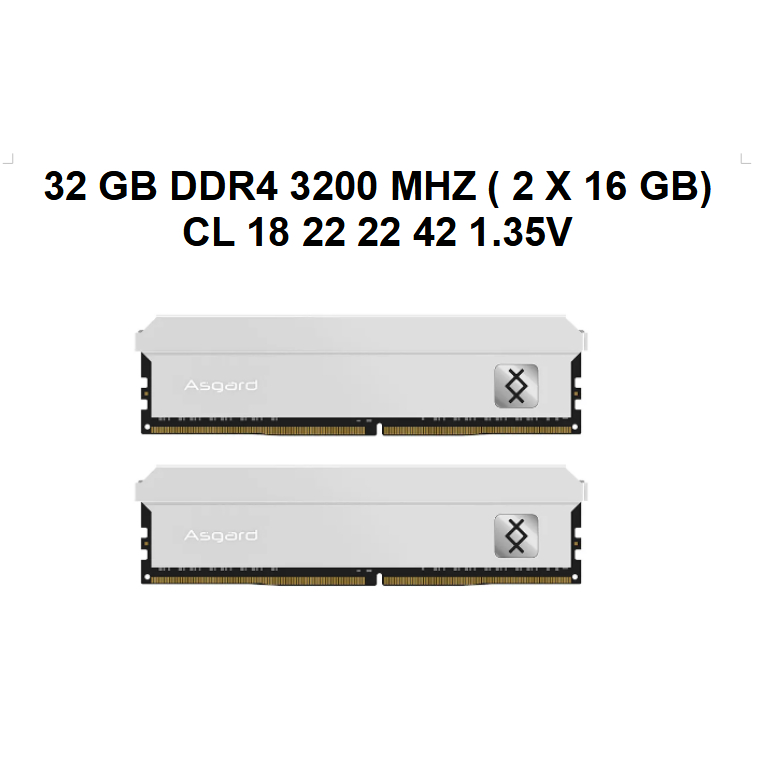 32 Gb DDR4 (2x 16GB) 3200 MHz ASGARD Nova Lacrada PC Memória Ram