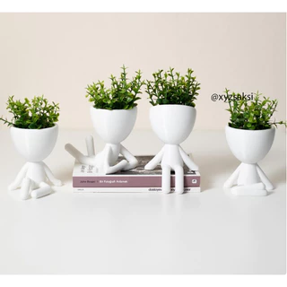Kit 4 MINI Vasinhos COM flores para Decoração de 6 cm de altura bem pequenos
