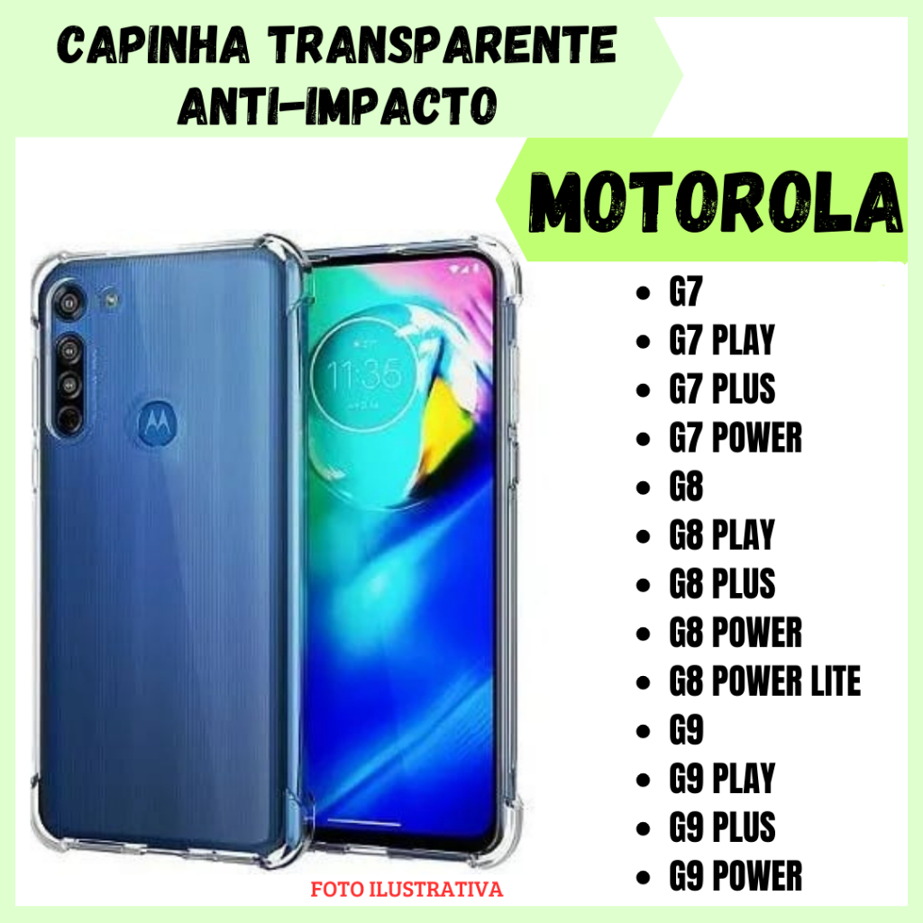 Capa transparente Anti Impacto Motorola Moto G7 / G7 Play / G7 Plus ...