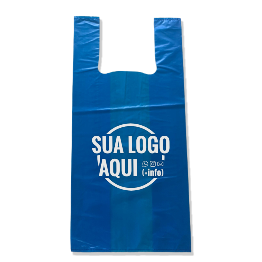 Sacolas Plásticas Personalizadas ALÇA CAMISETA - 40X50 500 uni