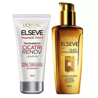Kit Óleo Extraordinário 100ml + Elseve Leave-In Cicatri Renov 50ml