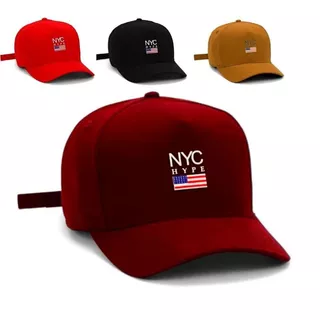 Boné Aba Curva NYC Hype Fitão Original Strapback New York City Bandeira