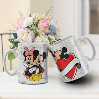 Caneca - Coração Mickey e Minnie - Porcelana 325ml