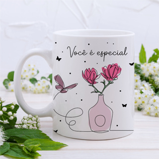 Caneca - Frases Motivacionais Feminina - Porcelana 325ml