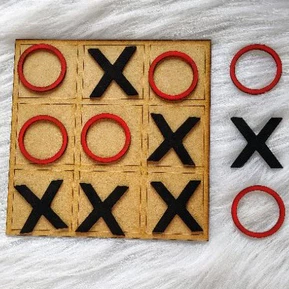 Jogo da Velha 18x18cm MDF 3mm, tabuleiro, presente para crianças, lembrancinhas
