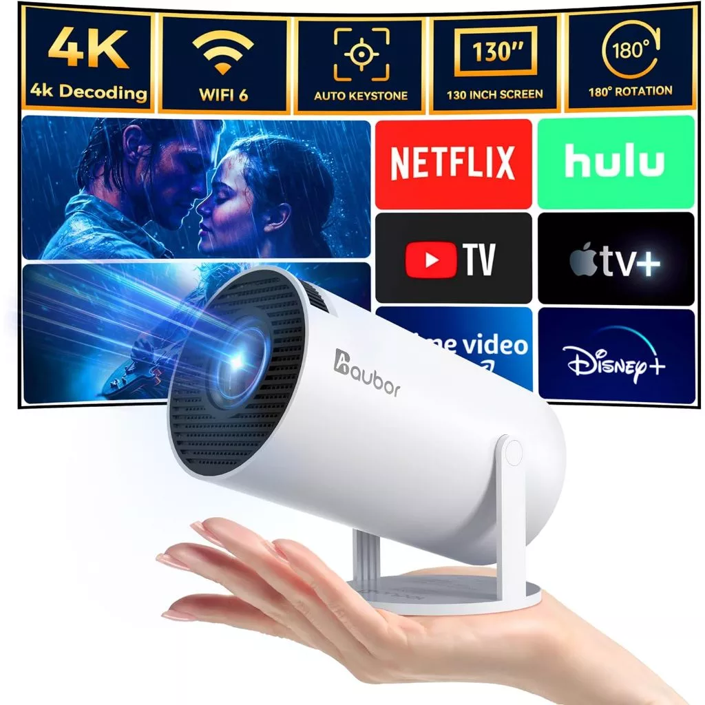 Projetor HY300 Original Portátil Smart Android 11 4K Ultra HD HDMI Wifi Bluetooth Alto Falante Embutido