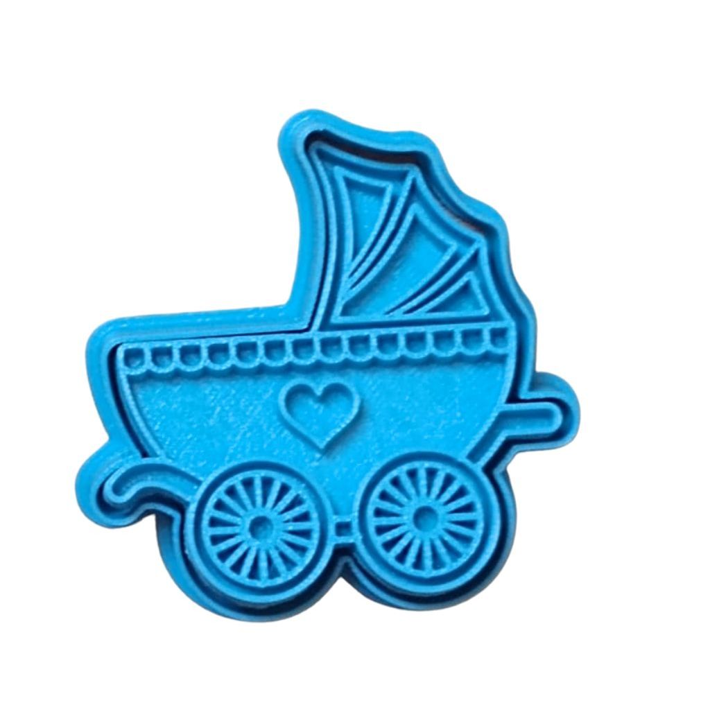 Cortador de Biscoito Fondant Biscuit Carrinho de Bebê com Co