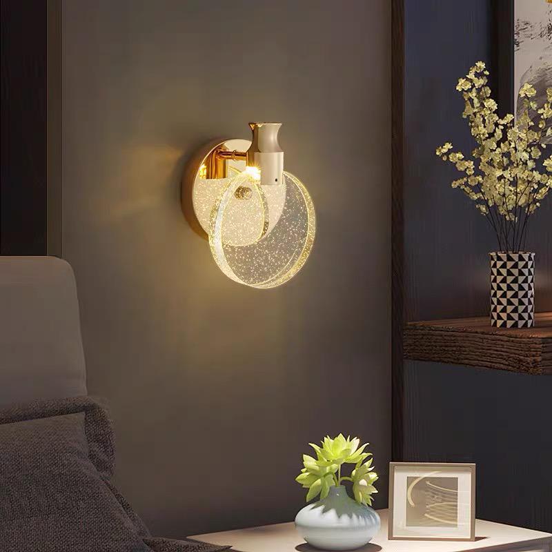 Arandela de Parede Luminária Led Integrado Lua Cristal Bolhas 3 cor VL-AR601