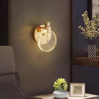Arandela de Parede Luminária Led Integrado Lua Cristal Bolhas 3 cor VL-AR601
