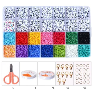 5000 Pcs Contas Kit, 3mm De Vidro Missangas, Contas Letra Do Alfabeto E Contas Da Forma Do Coração Para O Nome Pulseiras Fazer Jóias