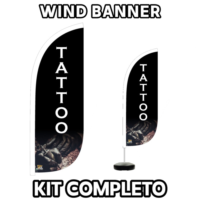 Wind Banner Kit Completo studio Tatuagem (TATTOO)