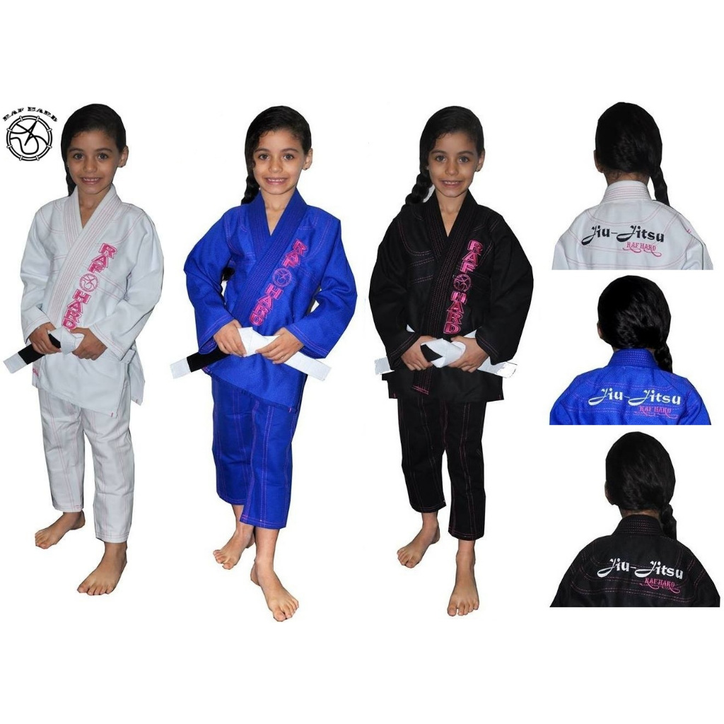 Kimono Trançado Jiu-jitsu Infantil "Pink Line"