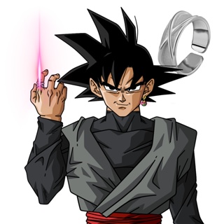 Black Goku Dragon Ball SUPER Sterling Silver Time Ring (Toki no