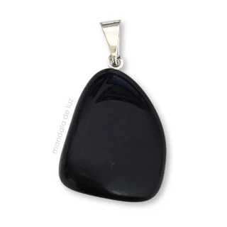 Pingente de Obsidiana Negra Polida - Pedra Natural