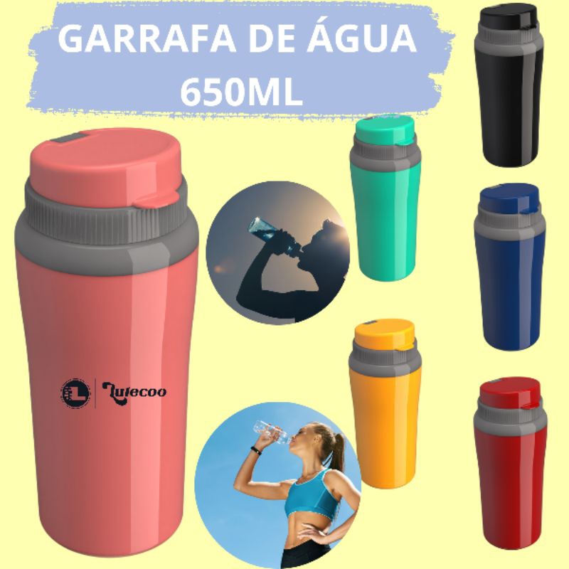 Garrafa térmica de água Squeeze garrafa de água Para Academia 650ml Fitness