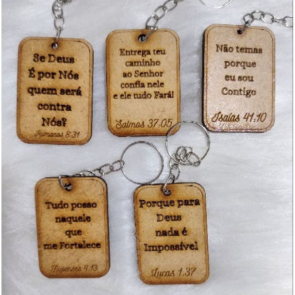 Chaveiro Bíblico 35 UNIDADES mensagem Sortidas MDF já vai Montado