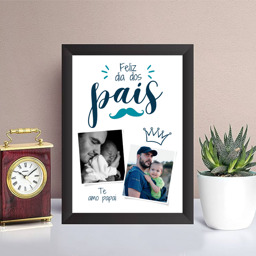 Quadro Placa Dia dos Pais com Fotos Personalizado - Presente Papai ...