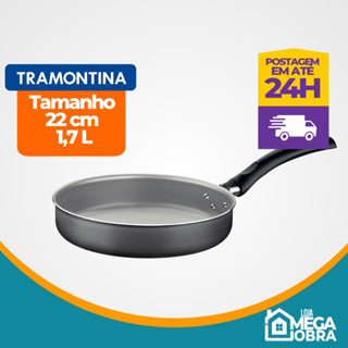 Frigideira Reta Cozinha Tramontina Turim Alumínio com Revestimento Interno e Externo Antiaderente Starflon Max Cinza 22 cm 1,7 L