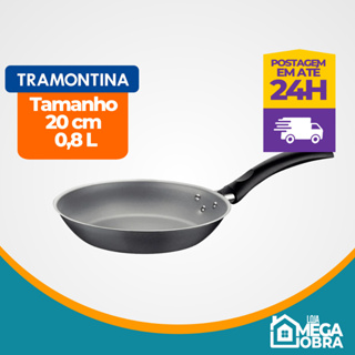 Frigideira Tramontina Turim em Alumínio Revestimento Interno e Externo em Antiaderente Starflon Max Chumbo 20 cm 0,8 L