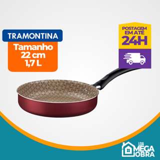 Frigideira Reta Tramontina Turim Alumínio Revestimento Interno Externo em Antiaderente Starflon Max Vermelho 22 cm 1,7 L