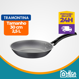 Frigideira Tramontina Turim em Alumínio Revestimento Interno e Externo em Antiaderente Starflon Max Chumbo 30 cm 2,5 L