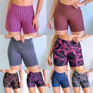 Short meia coxa Academia/Cós alto/Fitness