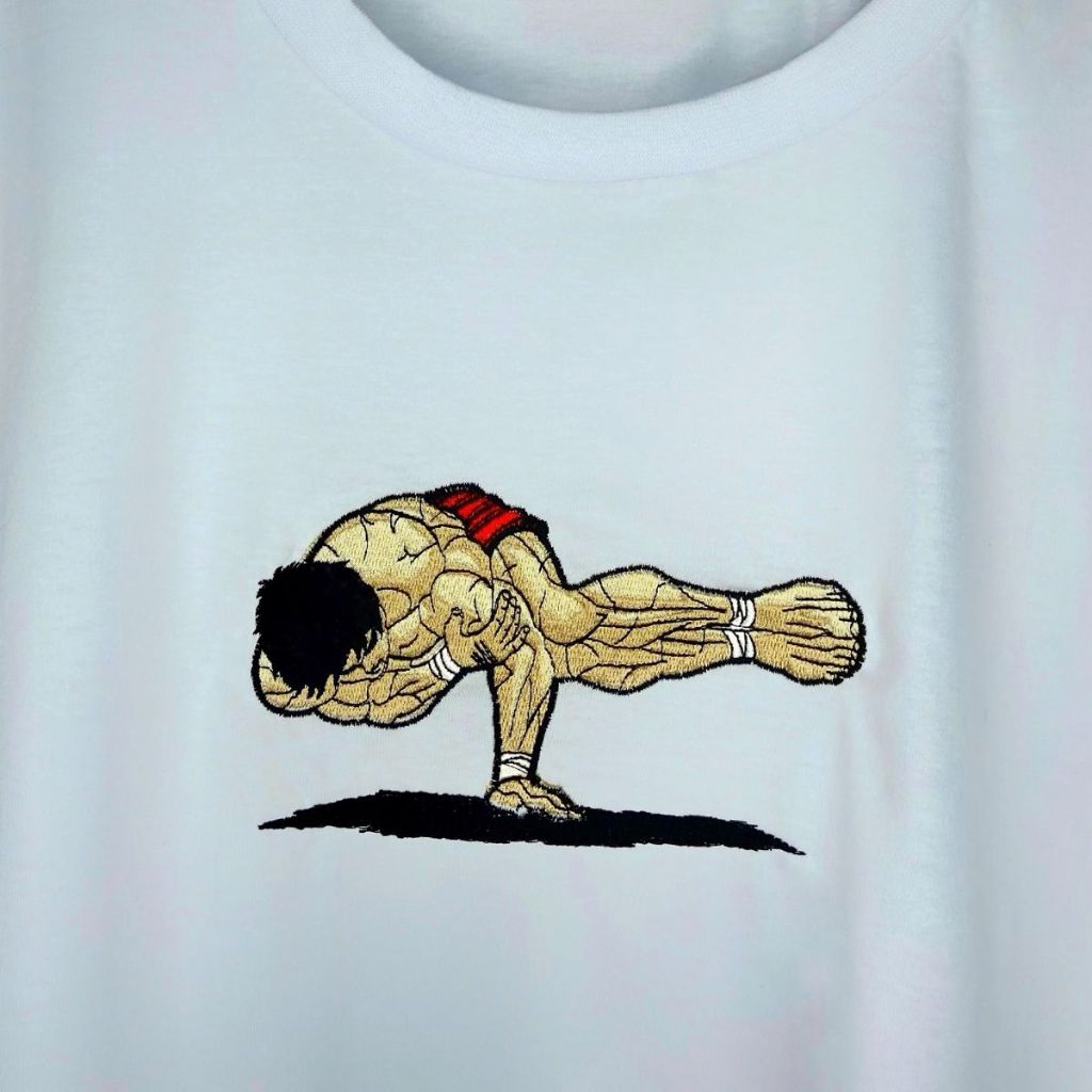 Camiseta Anime Baki Hanma Bordado Treino Pose Unissex