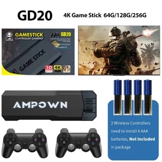 GD20 Game Stick Retrô Game Emuelec 4.3 + 2 Controles Sem Fio Modelo 2024