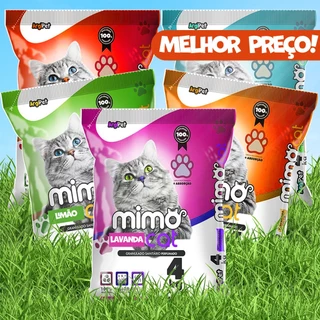 Kit com 5 Pacotes de Areia Finnus Cheiroso Sanitária Antiodor Tira Cheiro Mimo Cat Para Gatos Tradicional 100% Natural Argipet 4KG Por Unidade