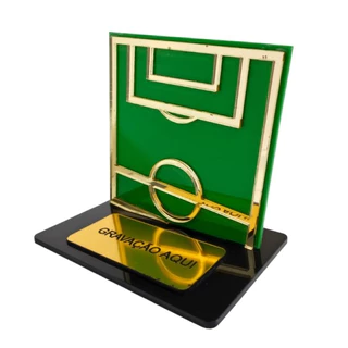 Troféu Campo de Futebol Personalizado Acrílico 20 cm