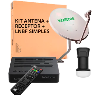 KIT RECEPTOR DIGITAL DE TV VIA SATELITE RDS 840 INTELBRAS + ANTENA + LNBF