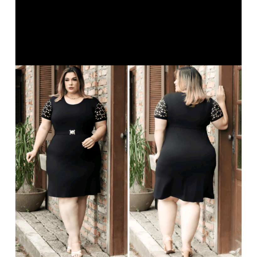 Vestido tubinho preto social best sale plus size