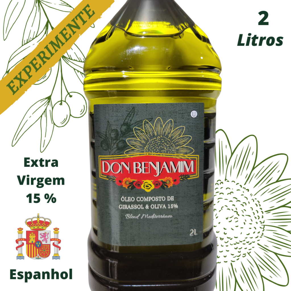 Azeite Extra Virgem Espanhol 15% Importado Sevilla Espanha 2 Litros