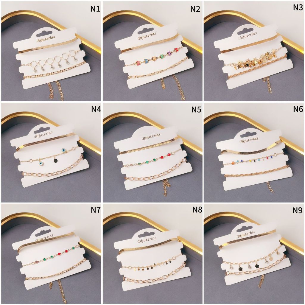 9pcs/set Cross Decor Beaded Bracelet  Pulseiras de contas, Joias  femininas, Joias de moda