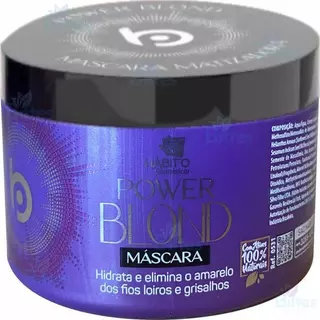 Máscara Power Blond Hábito Cosméticos Neutraliza o Tom Amarelado do Loiro